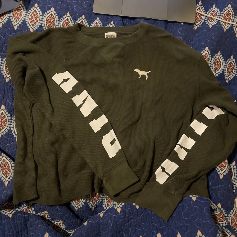 VS PINK Waffle Knit cropped pullover